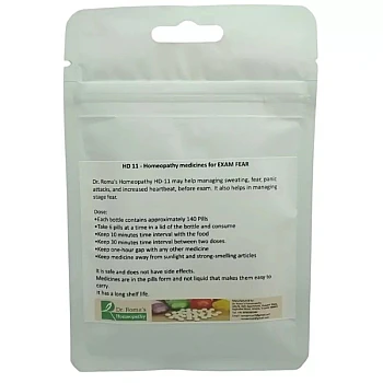 Dr Romas Homeopathy HD-11 Exam Fear (2 Bottles of 2 Dram) (16g)