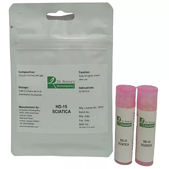 Dr Romas Homeopathy HD-15 Sciatica (Heel Pain) (2 Bottles of 2 Dram) (16g)