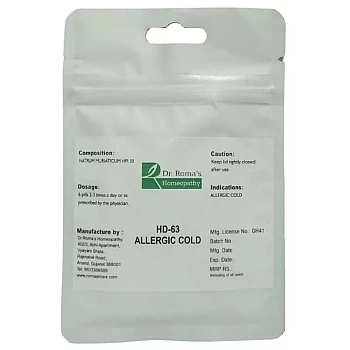Dr Romas Homeopathy HD-63 Allergic Cold (2 Bottles of 2 Dram) (16g)