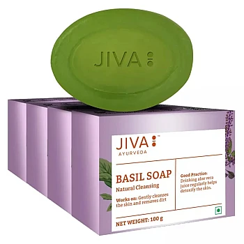 Jiva Ayurveda Basil Soap (100g, Pack of 4)