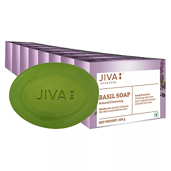 Jiva Ayurveda Basil Soap (100g, Pack of 8)