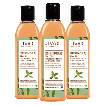 Jiva Ayurveda Bhringaraj Hair Oil (120ml, Pack of 3)