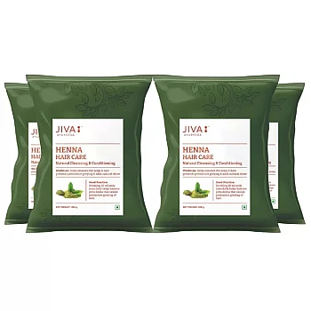 Jiva Ayurveda Henna Hair Care Powder (200g, Pack of 4)