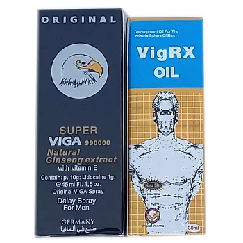 Girik Viga 990000 Spray + Vigrx Oil (Spray 45ml + Oil 30ml) (1Pack)