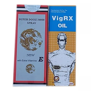 Girik Super Dooz 34000 Spray + Vigrx Oil (Spray 45ml + Oil 30ml) (1Pack)