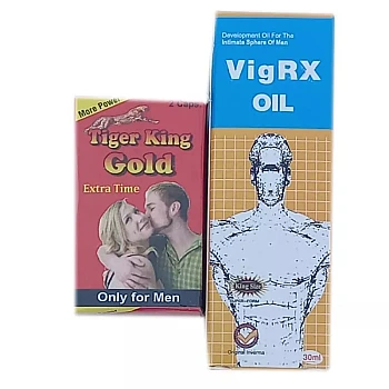 Girik Tiger King Gold Capsules + Vigrx Oil (2Cap + 30ml Oil) (1Pack)