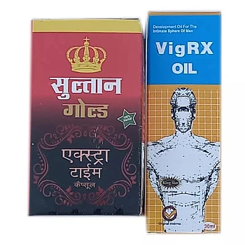 Girik Sultan Gold Capsules + Vigrx Oil (10Cap + 30ml Oil) (1Pack)