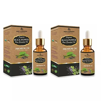 Deep Ayurveda Organic Black Pepper Pure Essential Oil (20ml, Pack of 2)