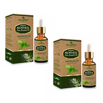 Deep Ayurveda Organic Menthol Pure Essential Oil (20ml, Pack of 2)