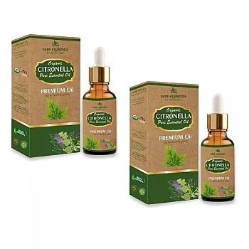 Deep Ayurveda Organic Citronella Pure Essential Oil (20ml, Pack of 2)