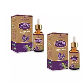 Deep Ayurveda Organic Lavender Pure Essential Oil (20ml, Pack of 2)
