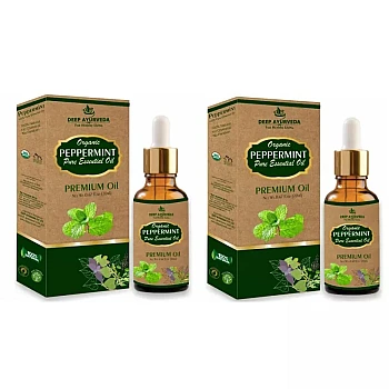 Deep Ayurveda Organic Peppermint Pure Essential Oil (20ml, Pack of 2)