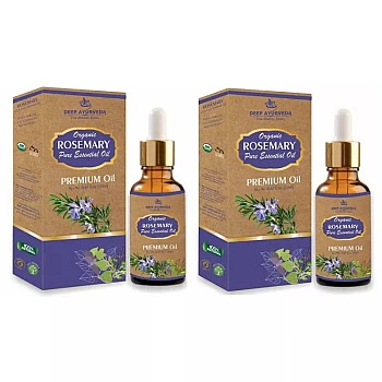 Deep Ayurveda Organic Rosemary Pure Essential Oil (20ml, Pack of 2)