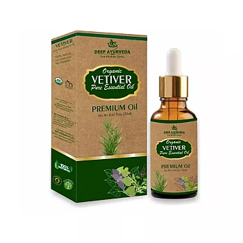 Deep Ayurveda Organic Vetiver Pure Essential Oil (20ml)