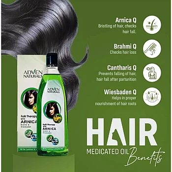 Adven Folli Therapy with Arnica, Brahmi & Wiesbaden Hair Oil (200ml)
