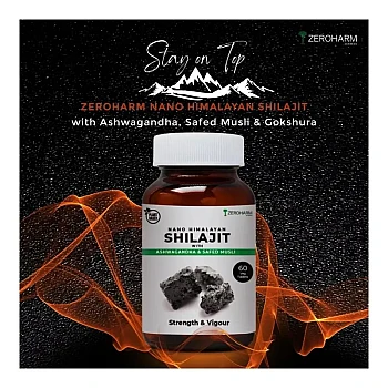 Zeroharm Shilajit, Ashwagandha, Safed Musli (60tab)