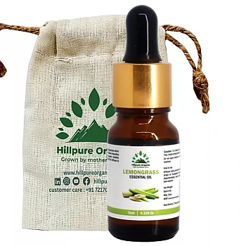 Hillpure Organic Lemongrass Essential Oil (10ml)