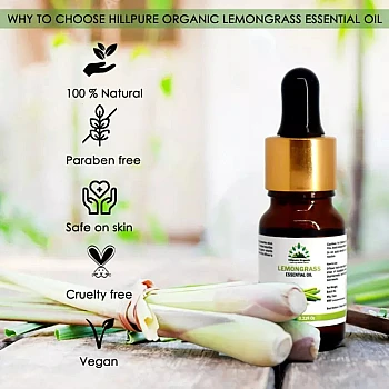 Hillpure Organic Lemongrass Essential Oil (10ml)