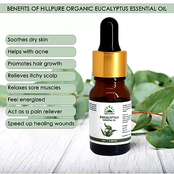 Hillpure Organic Eucalyptus Essential Oil (10ml)
