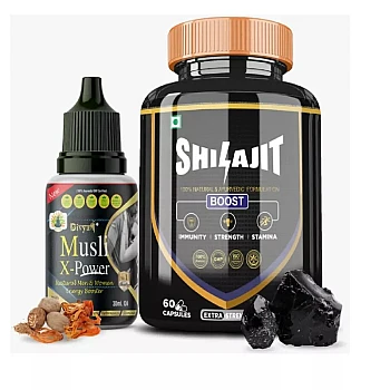 Divya Shree Musli X-Power Oil + Shilajit Capsules (Oil 30ml + 60Cap) (1Pack)