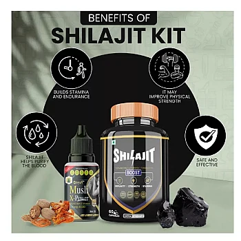 Divya Shree Musli X-Power Oil + Shilajit Capsules (Oil 30ml + 60Cap) (1Pack)