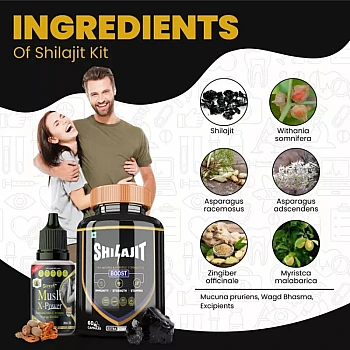 Divya Shree Shilajit Capsules + Musli X-Power Oil (60Cap + Oil 30ml) (1Pack)