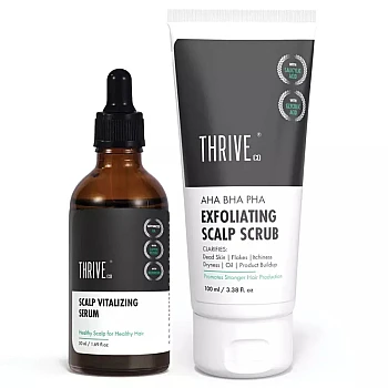 ThriveCo Scalp Exfoliating Scrub + Scalp Vitalizing Serum (Scrub 100ml+ Serum 50ml) (1Pack)