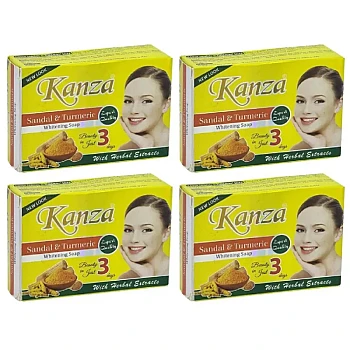 Kanza Sandal & Turmeric Whitening Soap (90g, Pack of 4)