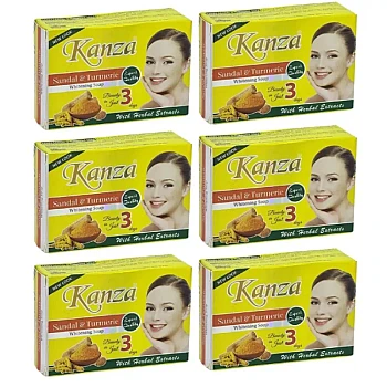 Kanza Sandal & Turmeric Whitening Soap (90g, Pack of 6)