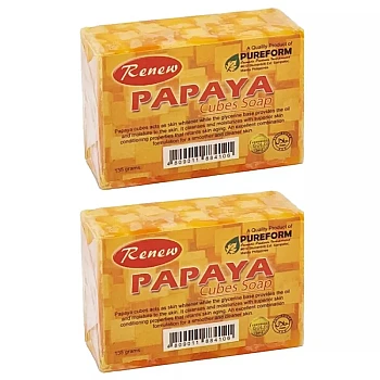 Renew Papaya Cubes Soap (135g, Pack of 2)
