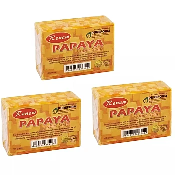 Renew Papaya Cubes Soap (135g, Pack of 3)