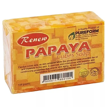 Renew Papaya Cubes Soap (135g, Pack of 4)