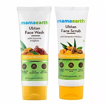 Mamaearth Ubtan Face Wash + Face Scrub Combo (Face Wash 100ml + Scrub 100g) (1Pack)