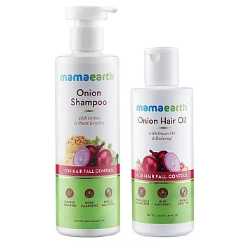 Mamaearth Onion Shampoo + Onion Hair Oil Combo (Shampoo 250ml + Oil 150ml) (1Pack)