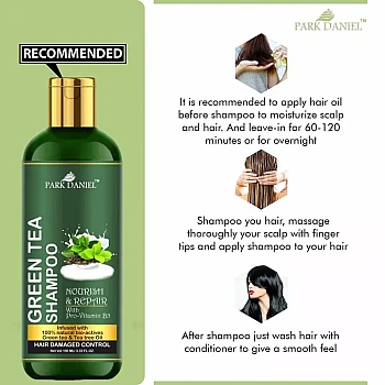 Park Daniel 100% Natural Jaborandi Herbal Hair Oil + Green Tea Shampoo Combo (100ml Each) (1Pack)