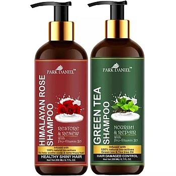 Park Daniel Himalaya Rose Shampoo + Green Tea Shampoo Combo (200ml Each) (1Pack)
