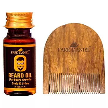 Park Daniel Beard Oil & Wooden U Shape + Beard Comb (Oil 35ml + Comb 2.5 Inches Combo) (1Pack)
