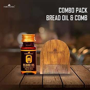 Park Daniel Beard Oil & Wooden U Shape + Beard Comb (Oil 35ml + Comb 2.5 Inches Combo) (1Pack)