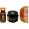 Park Daniel Beard Oil + Moustache & Beard Wax + Wooden Beard Comb (Oil 35ml + Wax 50g + Comb 1Pcs) (1Pack)