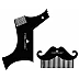 Park Daniel Boomerang Line Shaper + Mustache Beard Comb (Each 1Pcs) (1Pack)