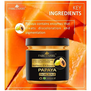 Park Daniel Papaya Facial Scrub + Vitamin C Foaming Face Wash Combo (Scrub 100ml + Face Wash 150ml) (1Pack)