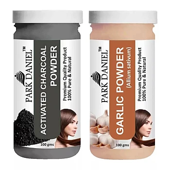 Park Daniel Activated Charcoal Powder + Garlic Powder (Each 100g) (1Pack)