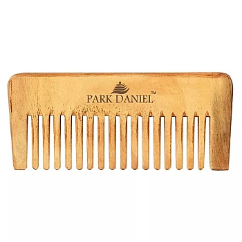 Park Daniel Natural & Ecofriendly Handmade Medium Detangler Neem Wooden Comb (1pcs)