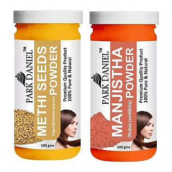 Park Daniel Methi Seeds Powder + Manjistha Powder (Each 100g) (1Pack)