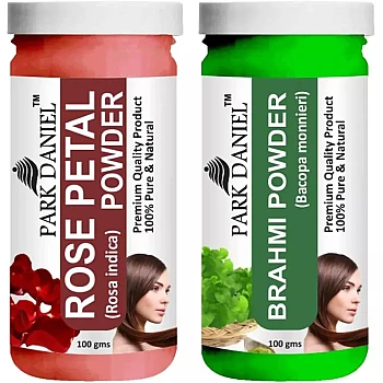 Park Daniel Rose Petal + Brahmi Powder Combo (100g Each) (1Pack)