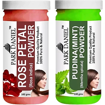 Park Daniel Rose Petal + Pudina Powder Combo (100g Each) (1Pack)