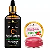 Park Daniel Vitamin C Facial Serum + Strawberry Lip Scrub Combo (Serum 30ml + Balm 8g) (1Pack)