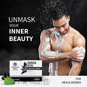 Ayouthveda Charcoal Detox Castile Soap (100g)