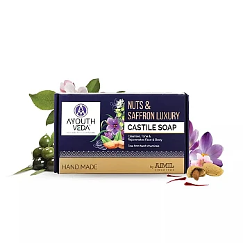 Ayouthveda Nuts & Saffron Luxury Castile Soap (100g)