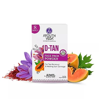 Ayouthveda D-Tan Face Pack Powder (8 Sachet Each 10g) (80g)